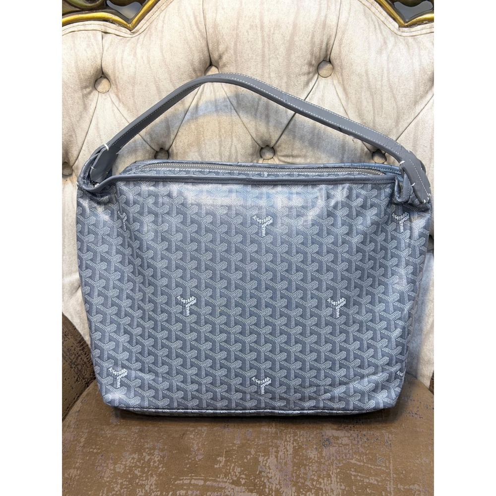 Goyard Boeing 30 Hobo Bag Grey Goyardine Coated Canvas Chevron Shoulder Bag